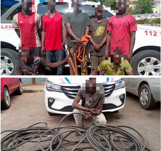 Eight Electric Cable Vandals Arrest In Lagos