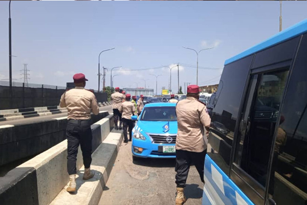 BREAKING: Car Plunges Into River In a Multiple Crash On Ogun Bridge